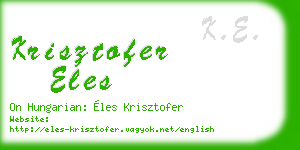krisztofer eles business card